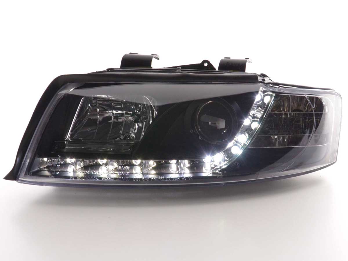 Scheinwerfer Set Daylight LED Tagfahrlicht Audi A4 Typ 8E 04-08 schwarz Scheinwerfer Set Daylight LED Tagfahrlicht Audi A4 Typ 8E 04-08 schwarz